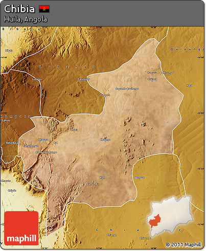 Satellite Map of Chibia, physical outside