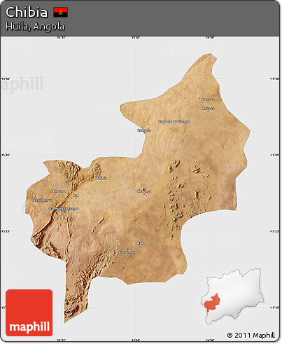 Satellite Map of Chibia, single color outside