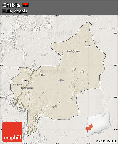 Shaded Relief Map of Chibia, lighten