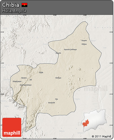 Shaded Relief Map of Chibia, lighten