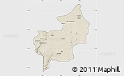 Shaded Relief Map of Chibia, single color outside