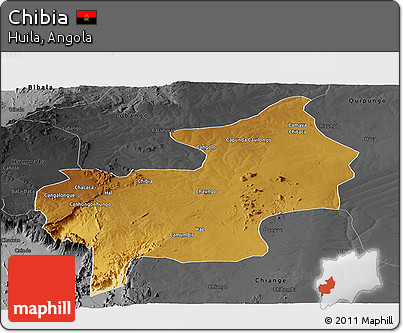 Physical Panoramic Map of Chibia, darken, desaturated