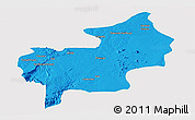 Political Panoramic Map of Chibia, single color outside