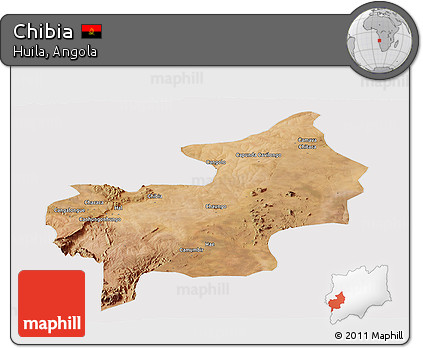 Satellite Panoramic Map of Chibia, cropped outside