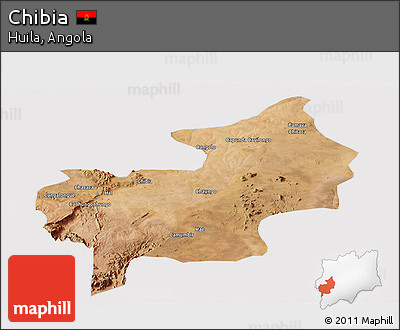 Satellite Panoramic Map of Chibia, cropped outside