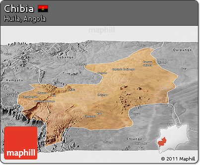 Satellite Panoramic Map of Chibia, desaturated