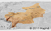 Satellite Panoramic Map of Chibia, lighten, desaturated