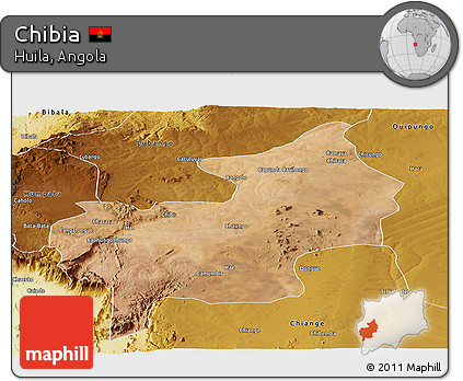 Satellite Panoramic Map of Chibia, physical outside