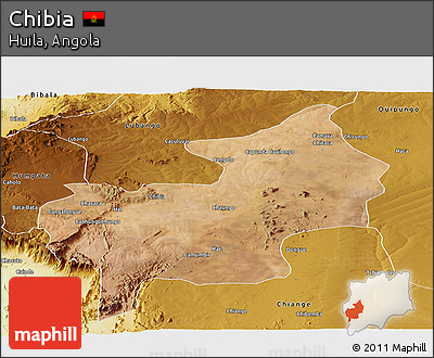 Satellite Panoramic Map of Chibia, physical outside
