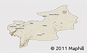 Shaded Relief Panoramic Map of Chibia, cropped outside