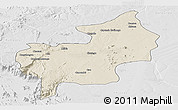 Shaded Relief Panoramic Map of Chibia, lighten, desaturated