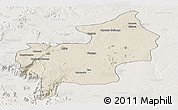 Shaded Relief Panoramic Map of Chibia, lighten