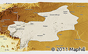 Shaded Relief Panoramic Map of Chibia, physical outside
