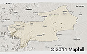 Shaded Relief Panoramic Map of Chibia, semi-desaturated