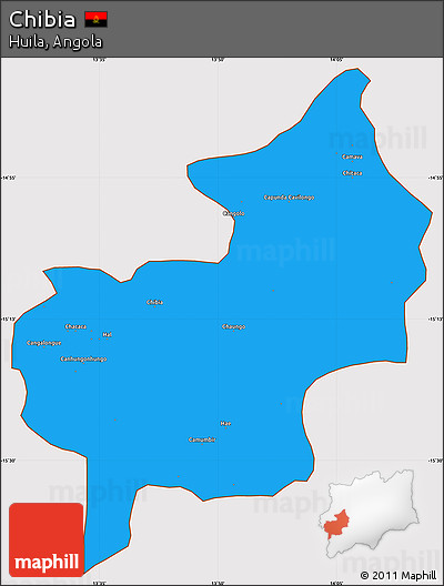 Political Simple Map of Chibia, cropped outside