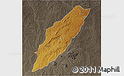 Physical 3D Map of Chipindo, darken, semi-desaturated