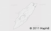 Silver Style 3D Map of Chipindo, single color outside