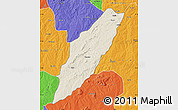 Shaded Relief Map of Chipindo, political outside