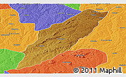 Physical Panoramic Map of Chipindo, political outside