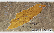 Physical Panoramic Map of Chipindo, semi-desaturated
