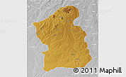 Physical 3D Map of Jamba, lighten, desaturated