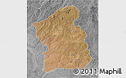 Satellite 3D Map of Jamba, desaturated
