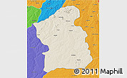 Shaded Relief 3D Map of Jamba, political outside