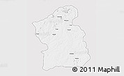 Silver Style 3D Map of Jamba, single color outside