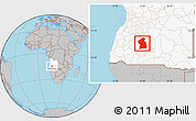 Gray Location Map of Jamba, highlighted country