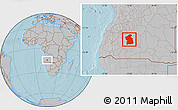 Gray Location Map of Jamba, hill shading