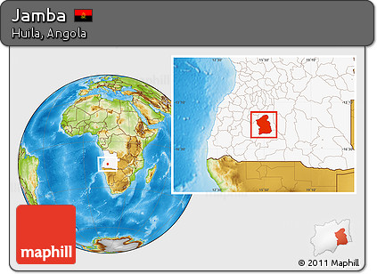 Physical Location Map of Jamba, highlighted country