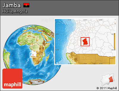 Physical Location Map of Jamba, highlighted country