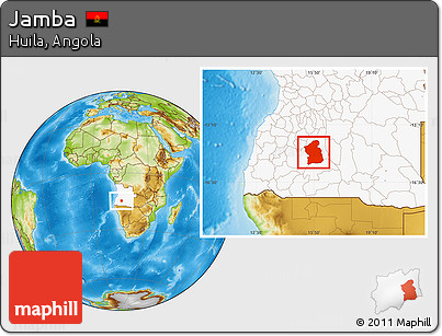Physical Location Map of Jamba, highlighted country