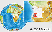 Physical Location Map of Jamba, highlighted country, highlighted parent region, within the entire country