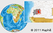 Physical Location Map of Jamba, highlighted country, highlighted parent region