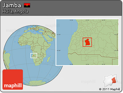 Savanna Style Location Map of Jamba