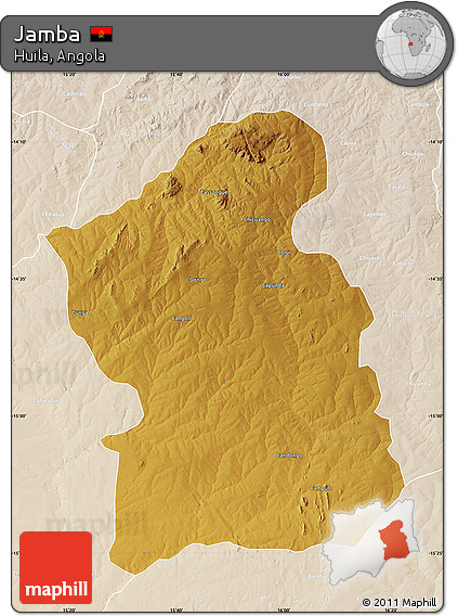 Physical Map of Jamba, lighten