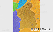 Physical Map of Jamba, political outside