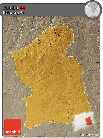 Physical Map of Jamba, semi-desaturated