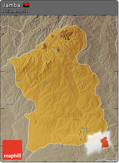 Physical Map of Jamba, semi-desaturated