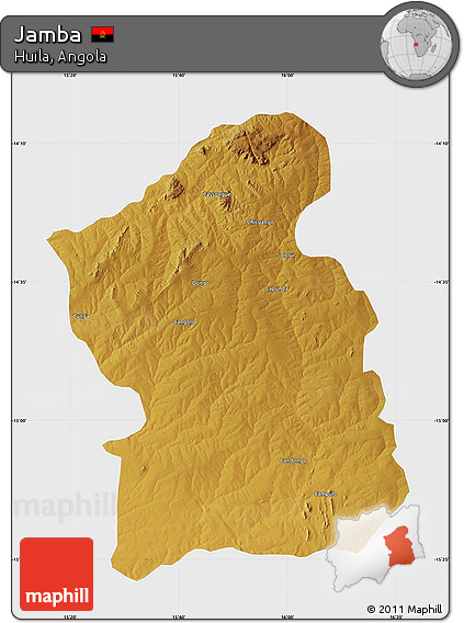 Physical Map of Jamba, single color outside