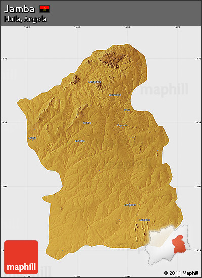 Physical Map of Jamba, single color outside