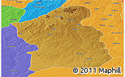 Physical Panoramic Map of Jamba, political outside
