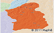 Political Panoramic Map of Jamba, lighten
