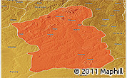 Political Panoramic Map of Jamba, physical outside