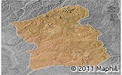 Satellite Panoramic Map of Jamba, desaturated
