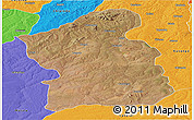 Satellite Panoramic Map of Jamba, political outside