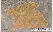 Satellite Panoramic Map of Jamba, semi-desaturated