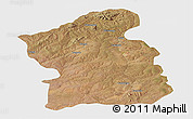 Satellite Panoramic Map of Jamba, single color outside