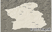Shaded Relief Panoramic Map of Jamba, darken